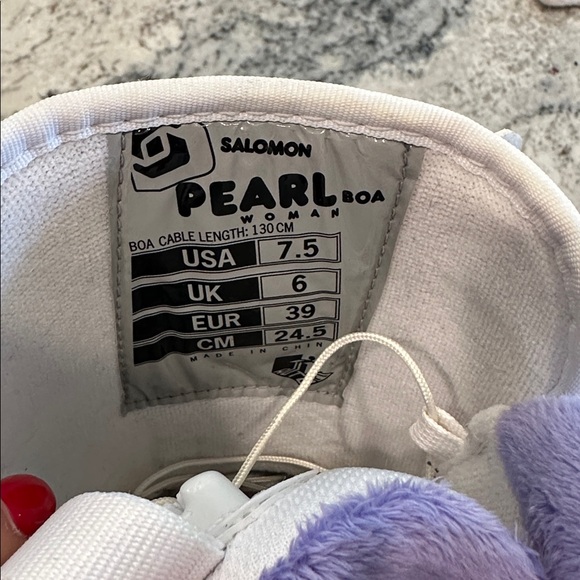 Salomon Pearl Boa Women's Snowboard Boots - White and Lavender - Picture 4 of 7